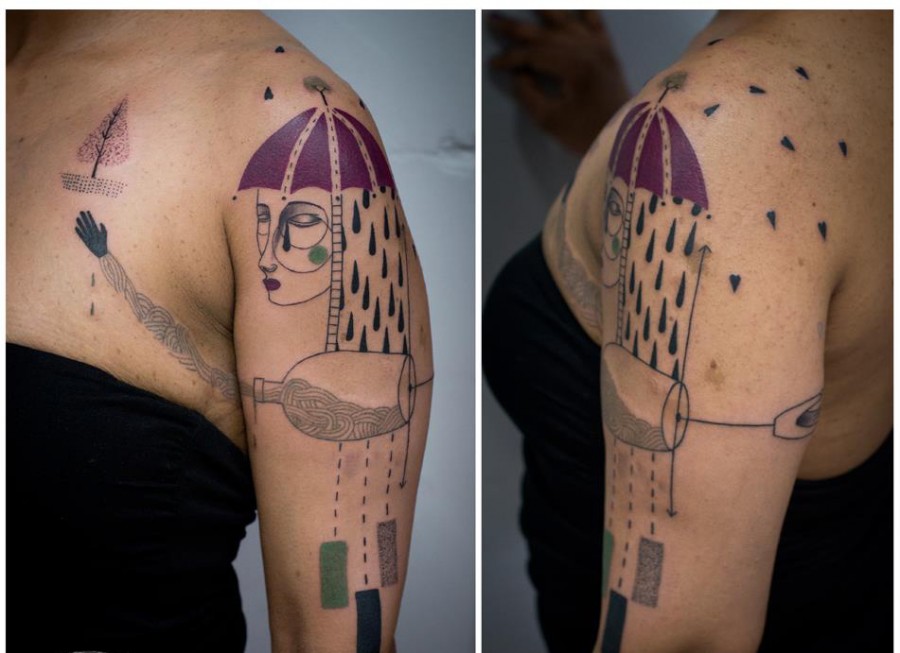 Creative rain tattoo by Expanded Eye