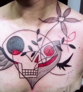 Creative skull tattoo by Yann Black