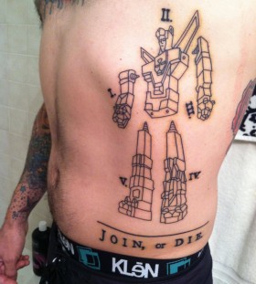 Creative transformers side tattoo