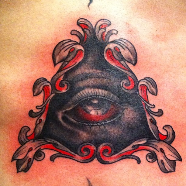 Custom triangle eye tattoo