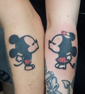 Cute Minnie and Mickey tattoos