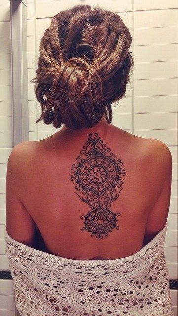 Cute back mandala tattoo