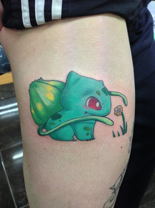 Cute bulbassaur Pokemon tattoo