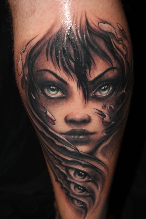 Cute girl tattoo by Riccardo Cassese