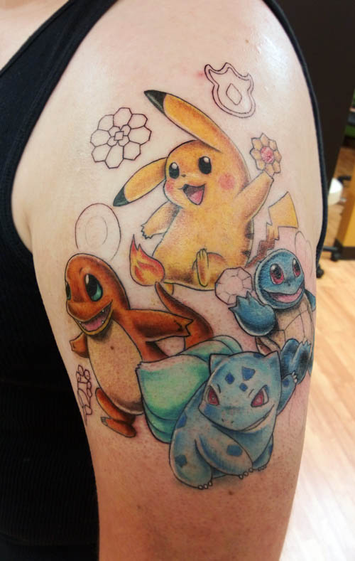 Cute pokemon arm tattoo