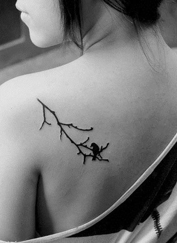 Cute tree branch tattoo