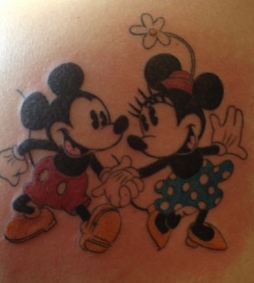 Dancing Minnie and Mickey tattoo