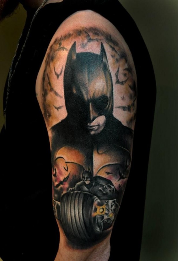 Dark knight tattoo by Benjamin Laukis