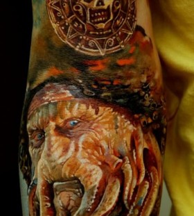 Davy Jones tattoo by Dmitriy Samohin