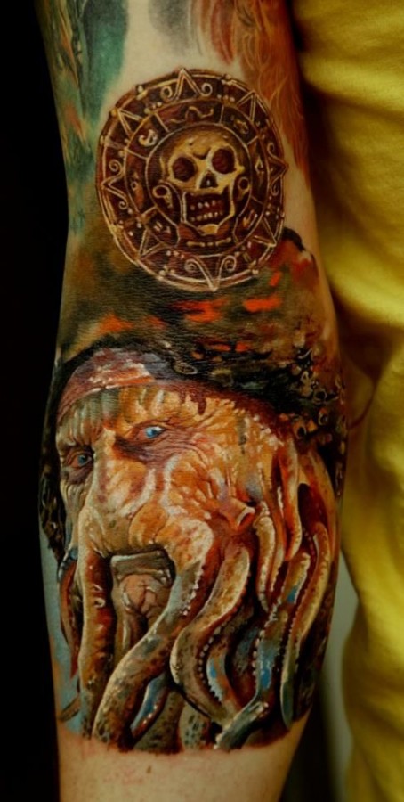 Davy Jones tattoo by Dmitriy Samohin