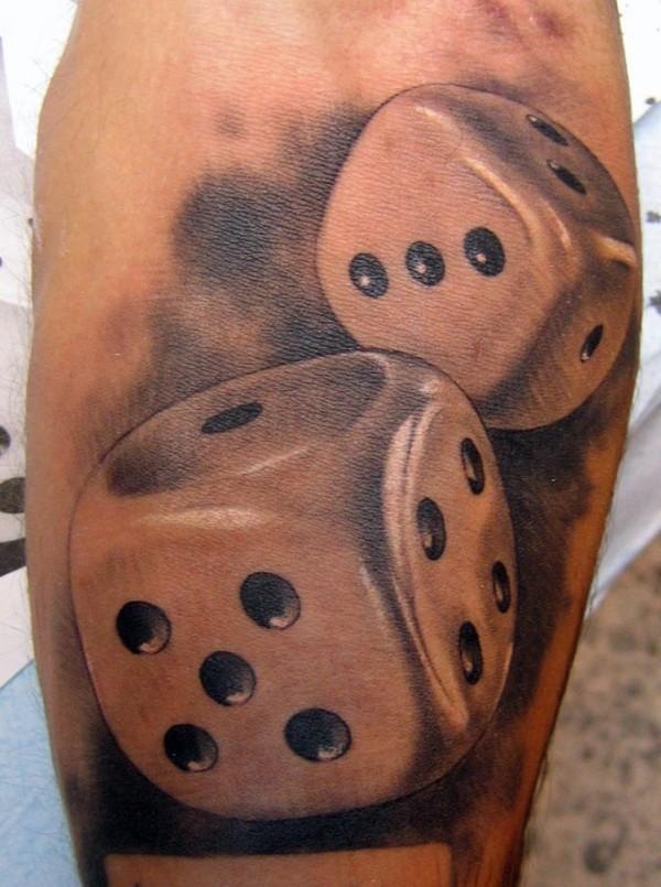 Dice tattoo by Xavier Garcia Boix