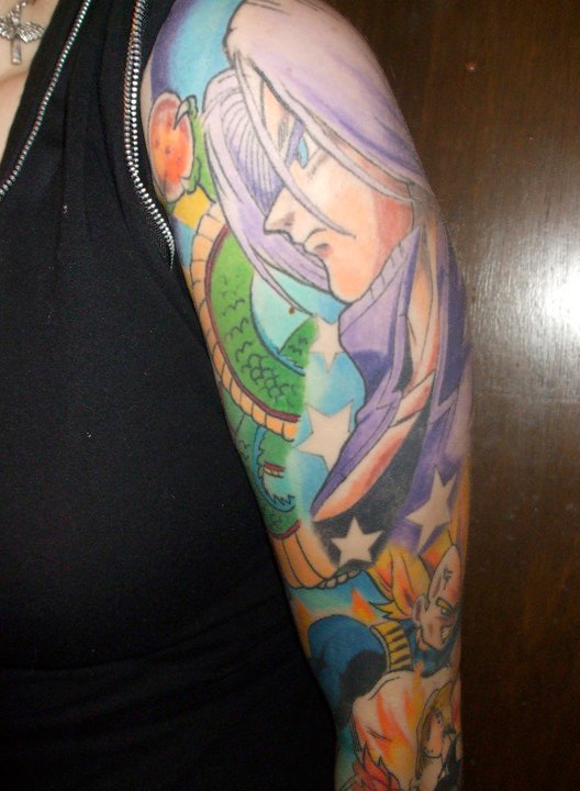 Dragon ball theme sleeve tattoo