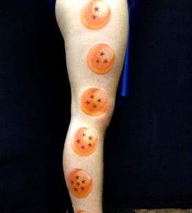 Dragon ball's leg tattoo