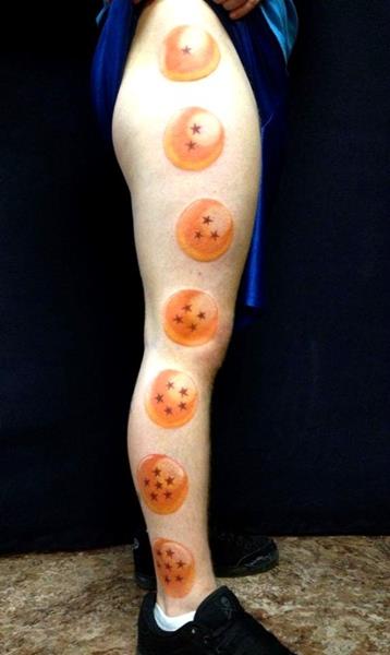 Dragon ball’s leg tattoo