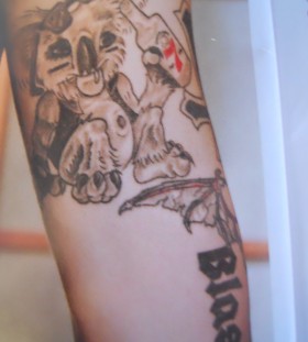 Drinking koala bear tattoo