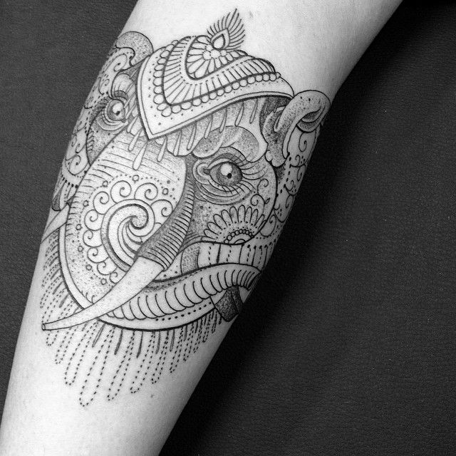 Elephant tattoo by Pepe Vicio