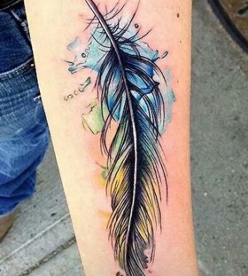 Feather watercolor tattoo Feather watercolor tattoo