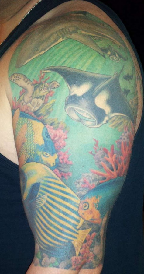 Fish in the ocean tattoo