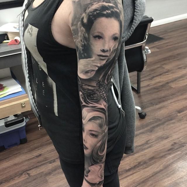 Full arm tattoo by Kyle Cotterman