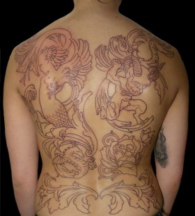 Full back tattoo design