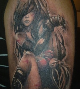 Funny black anime tattoo