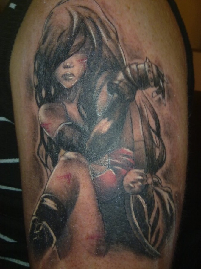 Funny black anime tattoo