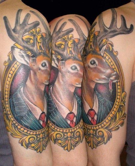 Funny deer arm tattoo