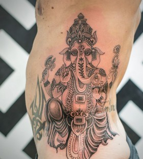 Ganesha side tattoo by Pepe Vicio