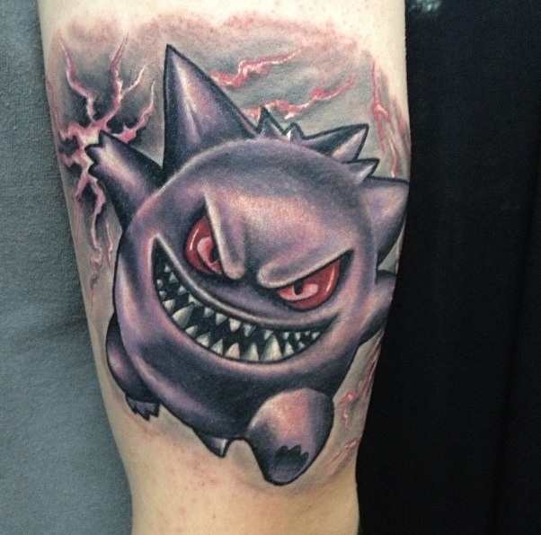 Gastly Pokemon tattoo