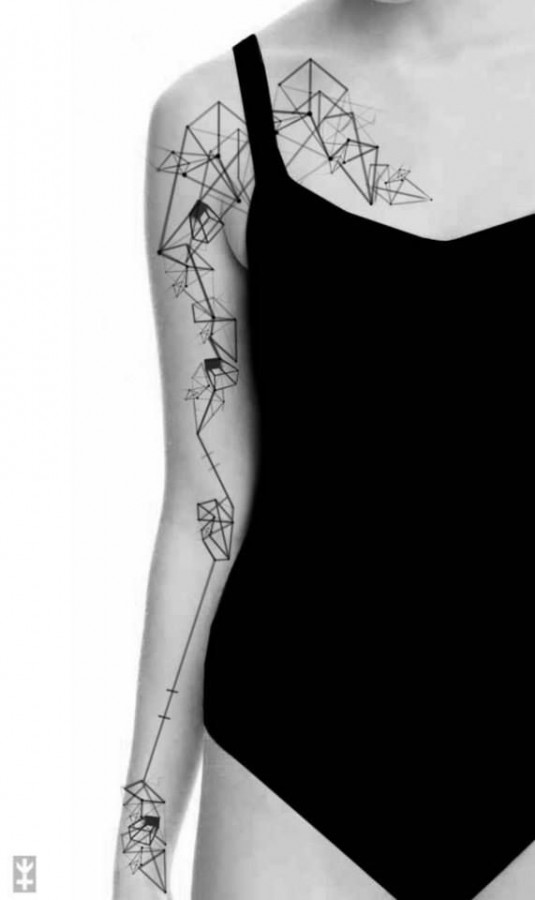 Geometric figures arm tattoo