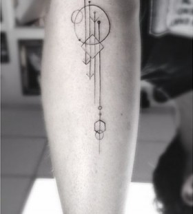 Geometric shapes tattoo by Dr Woo