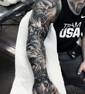 Gods statues full sleeve tattoos for men Gods statues full sleeve tattoos for men