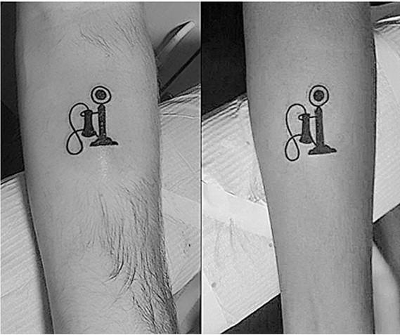 Gorgeous black telephone tattoo