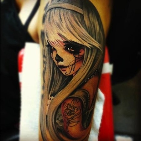 Gorgeous girl’s anime tattoo