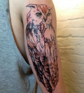 Gorgeous owl arm tattoo