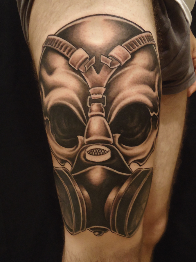 Great gas mask leg tattoo