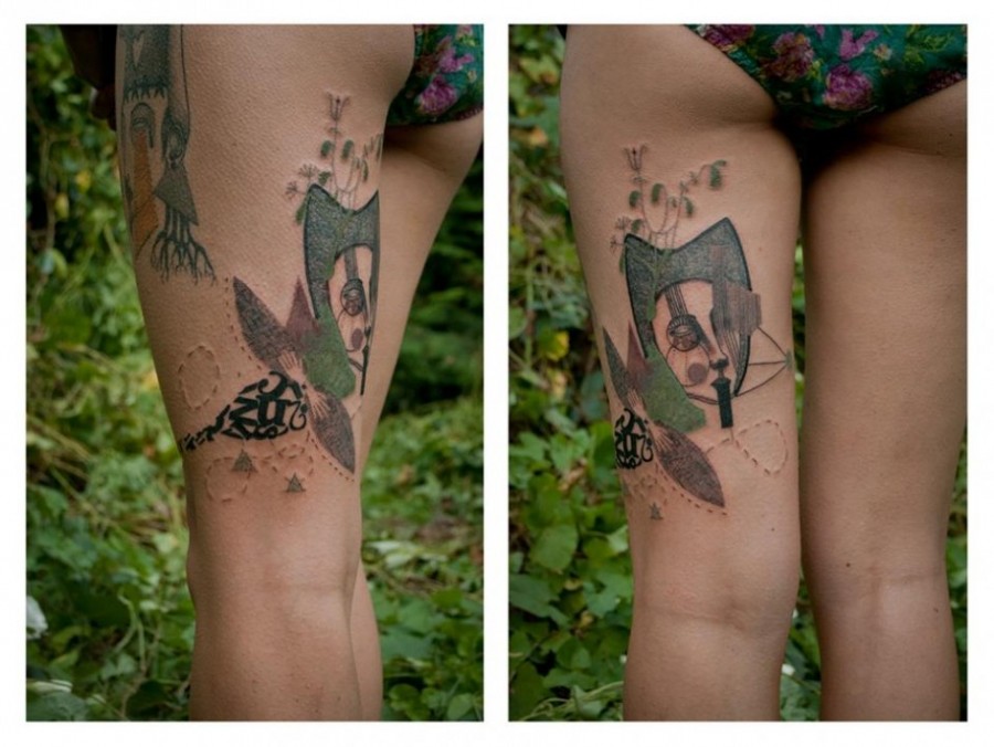 Great leg tattoo by Expanded Eye