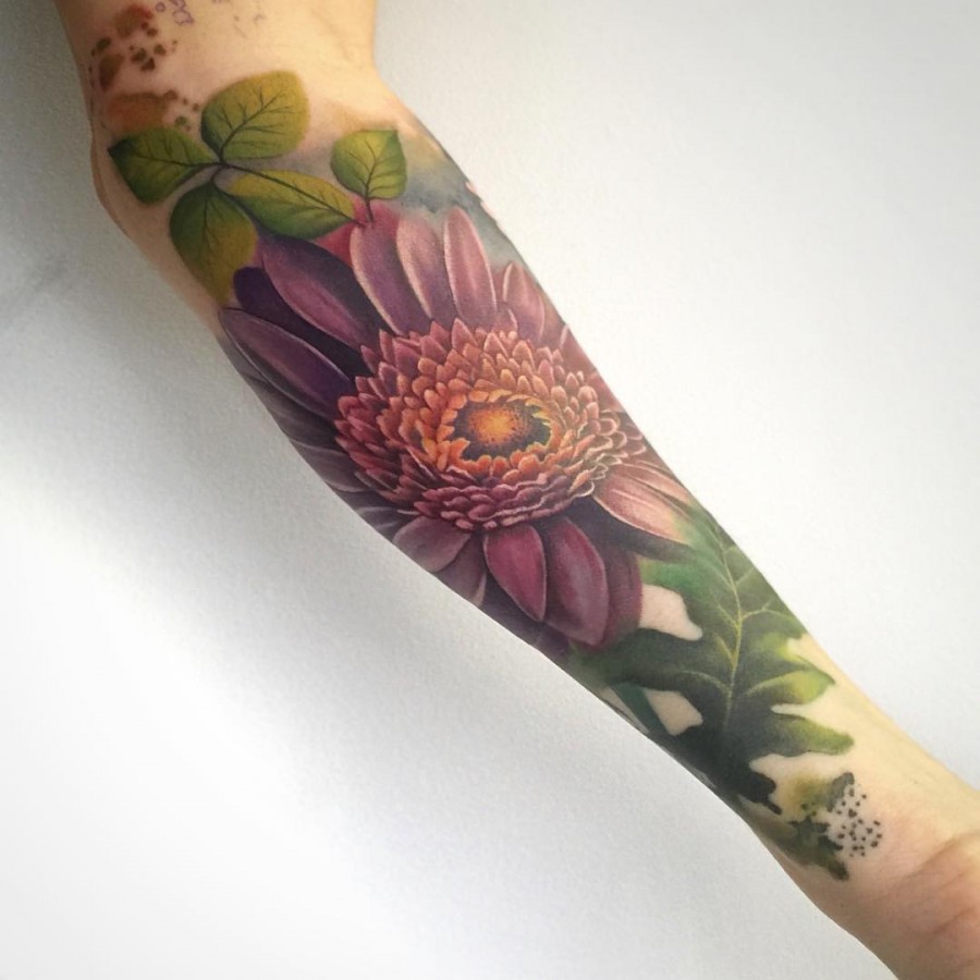 Watercolor Sleeve Tattoos