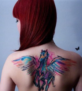 Horse watercolor tattoo Horse watercolor tattoo