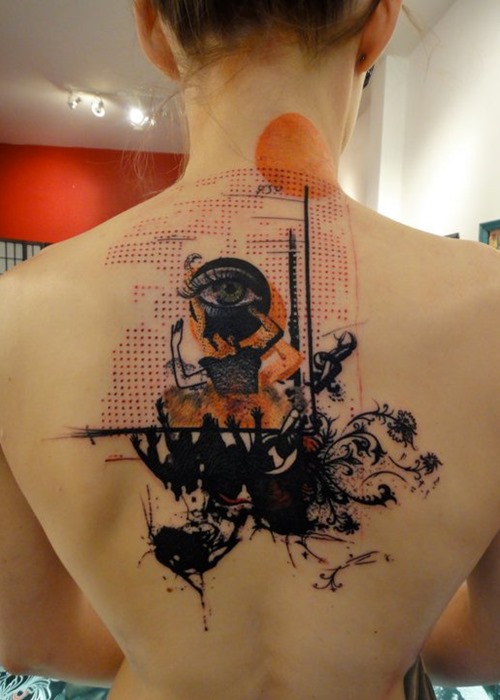 Incredible back tattoo by xoil