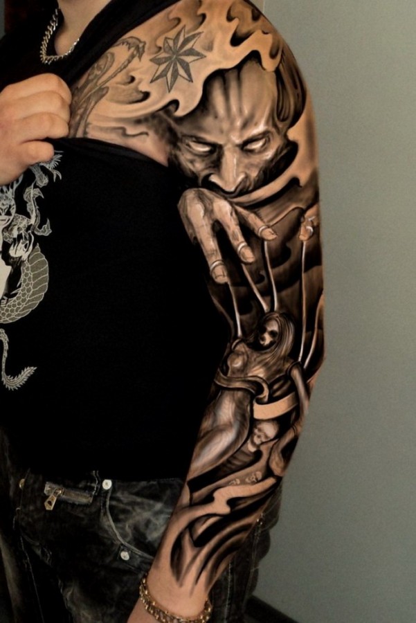 Incredible full arm tattoo