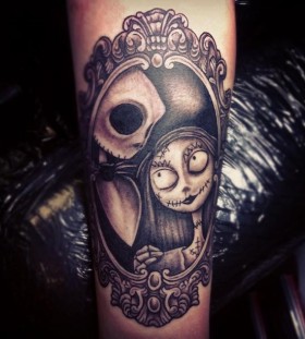 Jack and Sally frame tattoo