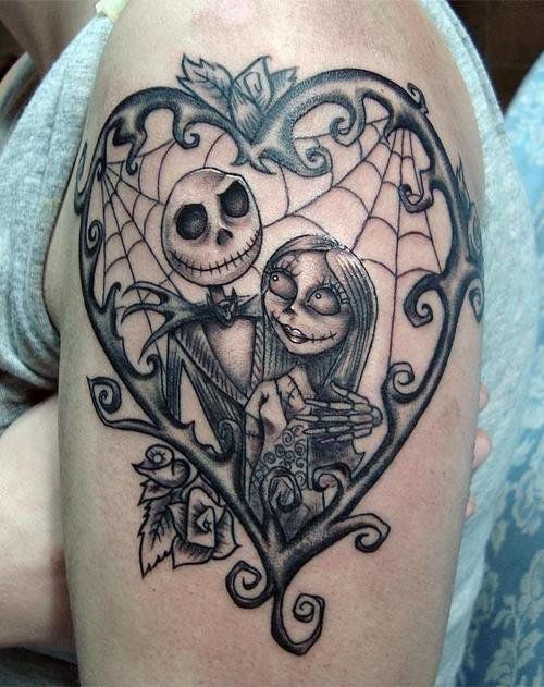 Jack skellington and sally tattoo