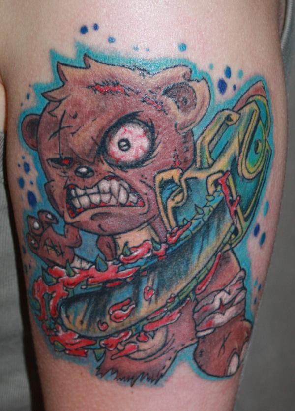 Killer teddy bear tattoo