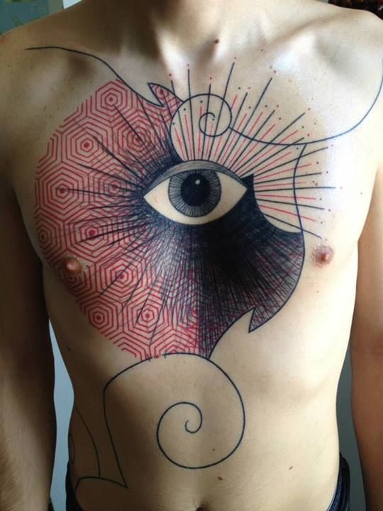 Large eye tattoo by Yann Black