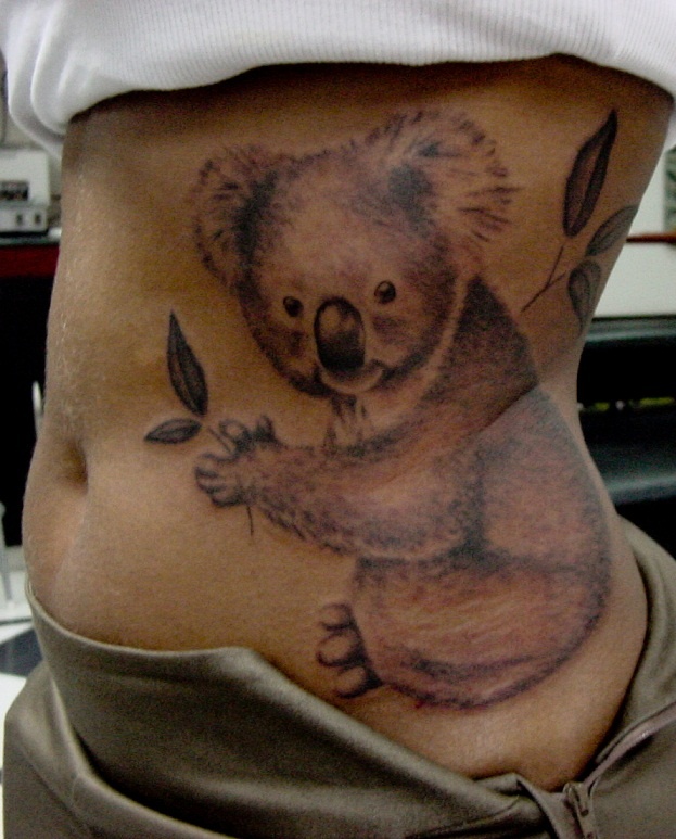 Large koala side tattoo