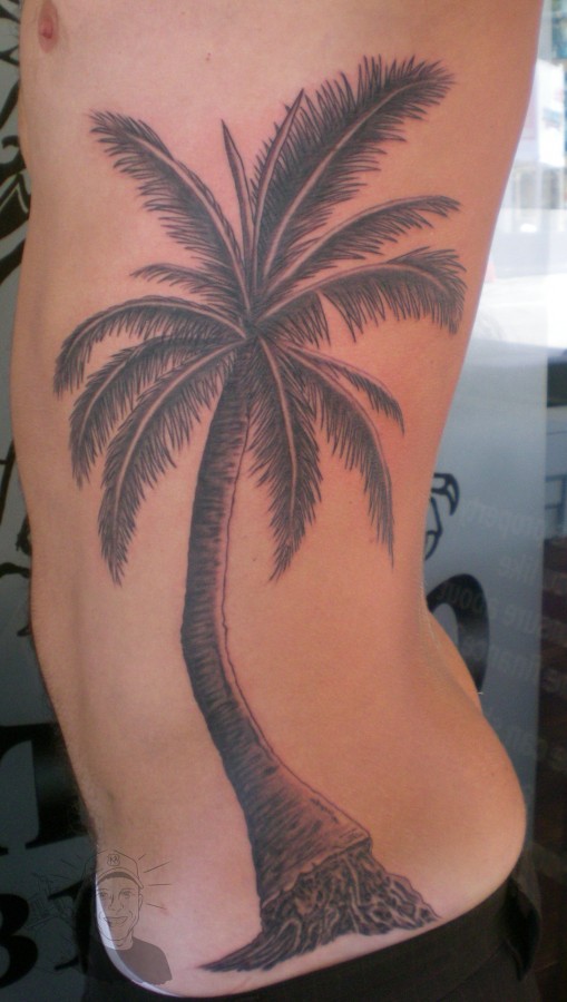 Large palm tree tattoo