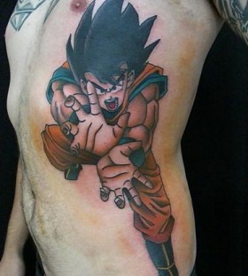 Large songoku side tattoo