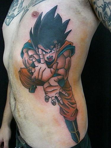 Large songoku side tattoo