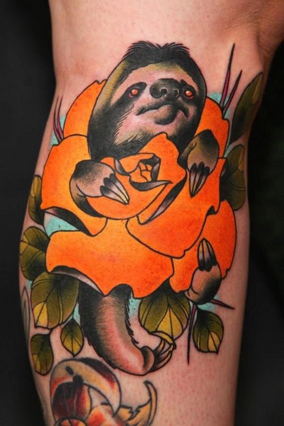 Lazy sloth tattoo